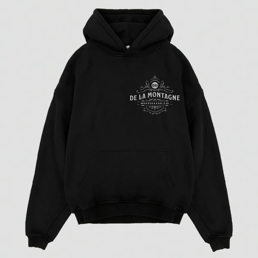 Sudadera negra con capucha "Distillery District" 