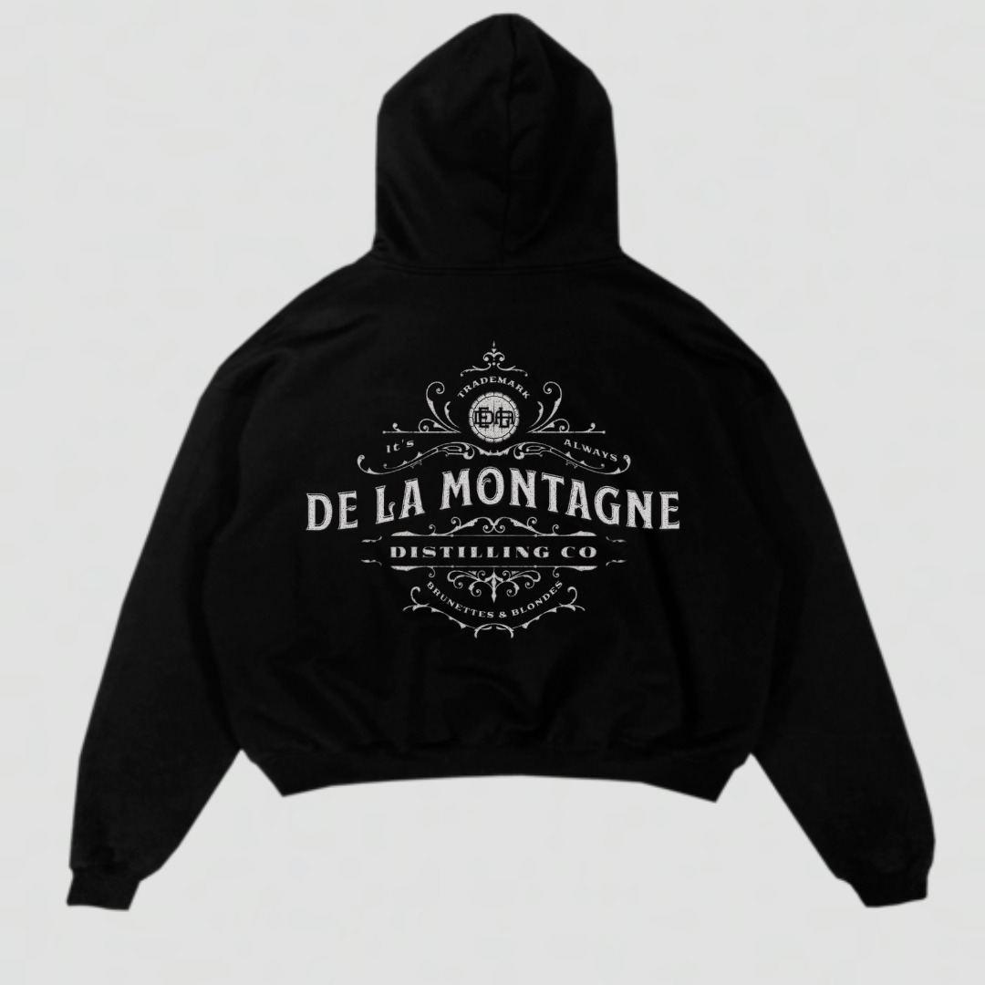 Sudadera negra con capucha "Distillery District" 