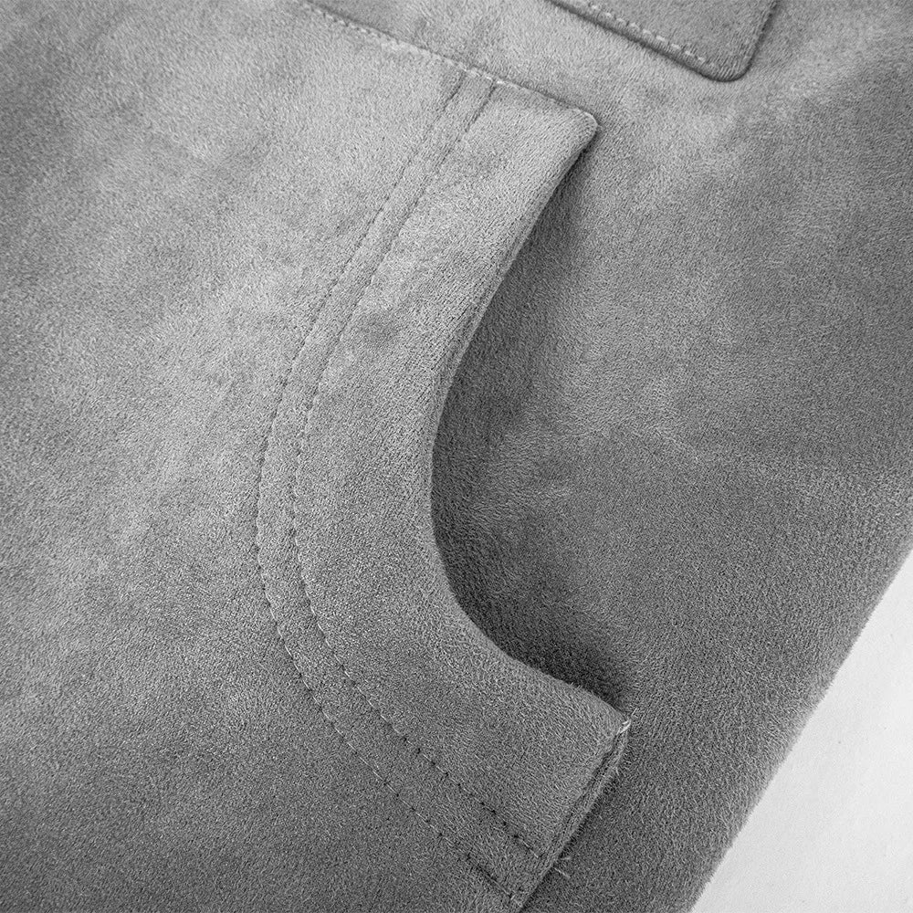 Oblivis Suede Bomber Jacket - Grey