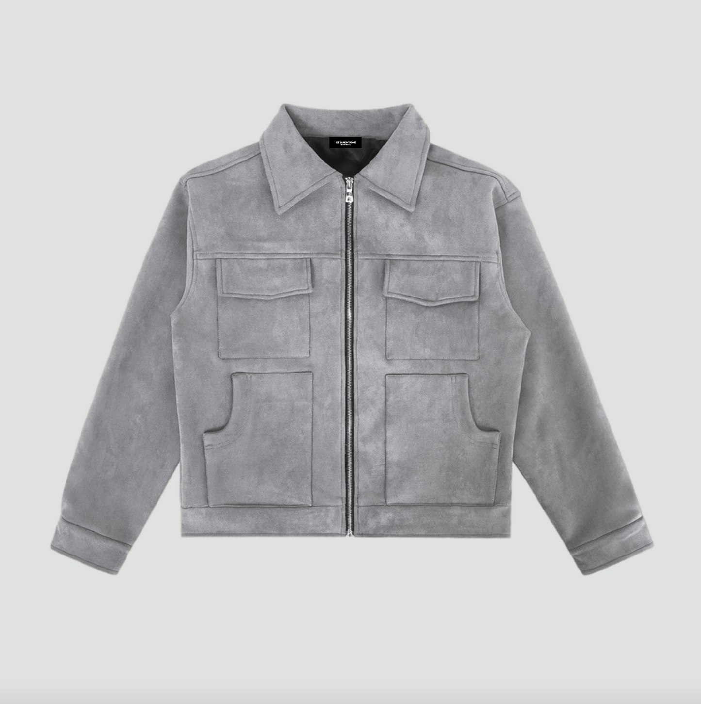 Oblivis Suede Bomber Jacket - Grey