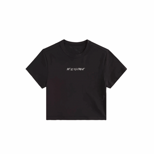 Taylor Crop Logo T-Shirt - Black