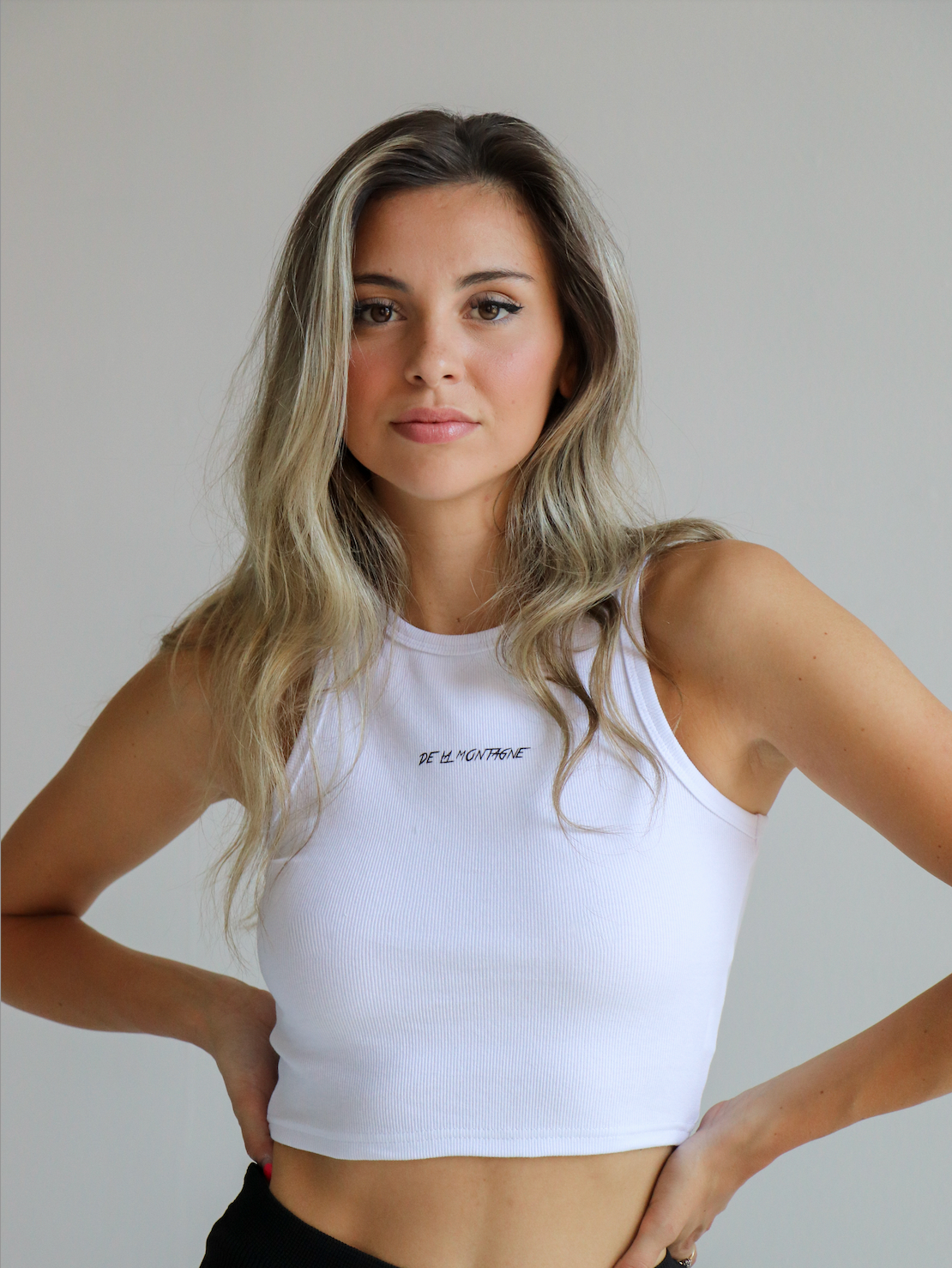 Débardeur court à logo Azaria - Blanc