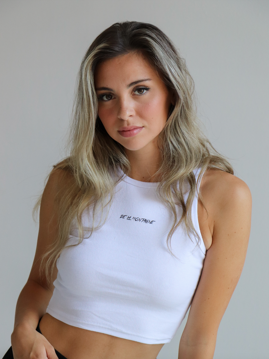 Débardeur court à logo Azaria - Blanc